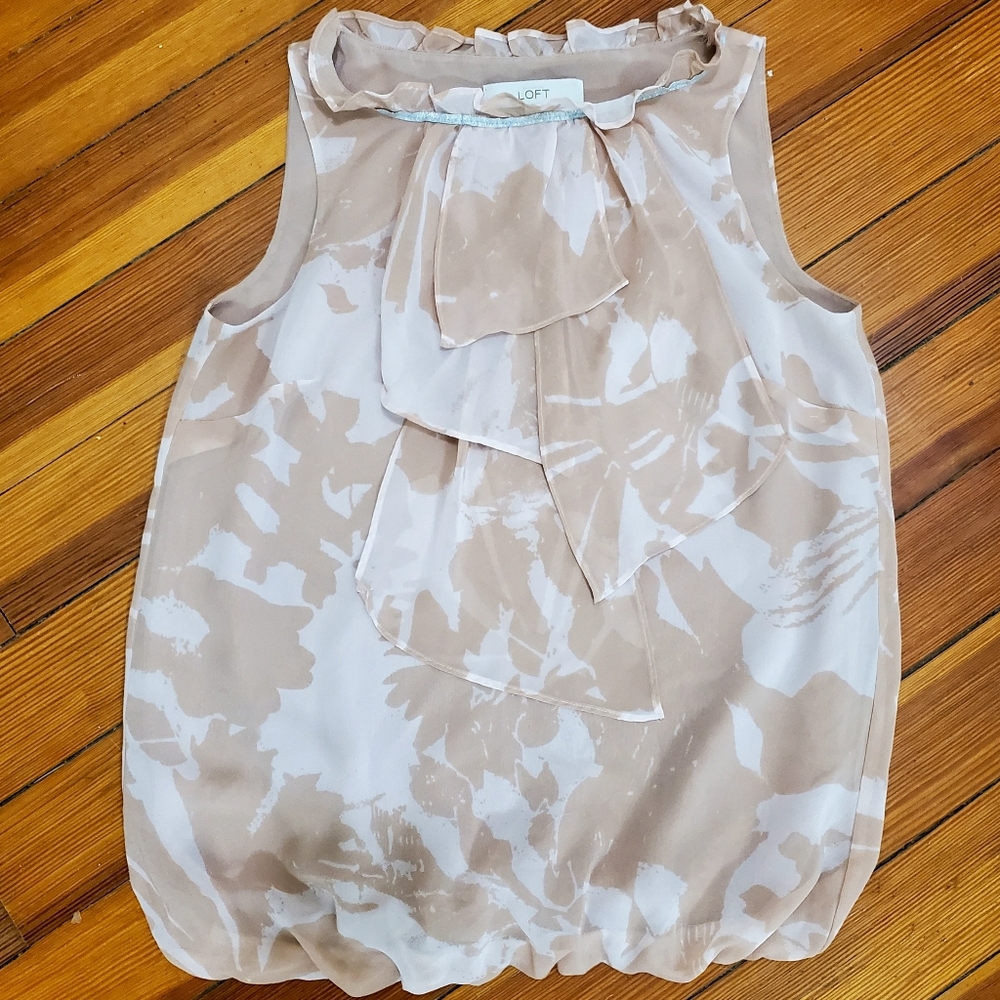 LOFT Sleeveless Blouse with Ruffle